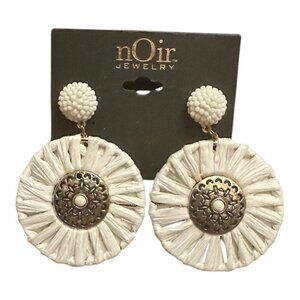 nOir Jewelry - Raffia Fan Drop Earrings